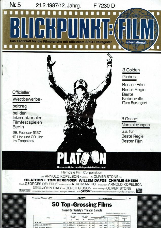 BLICKPUNKT: FILM magazine side cover Issue 5 21 February 1987