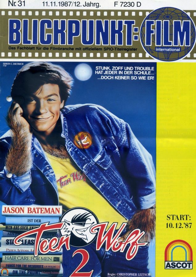 BLICKPUNKT: FILM magazine side cover Issue 31 11 November 1987
