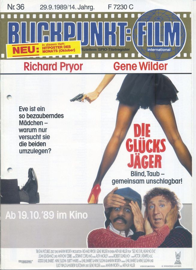 BLICKPUNKT: FILM magazine side cover Issue 36 29 September 1989