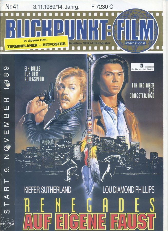 BLICKPUNKT: FILM magazine side cover Issue 41 3 November 1989