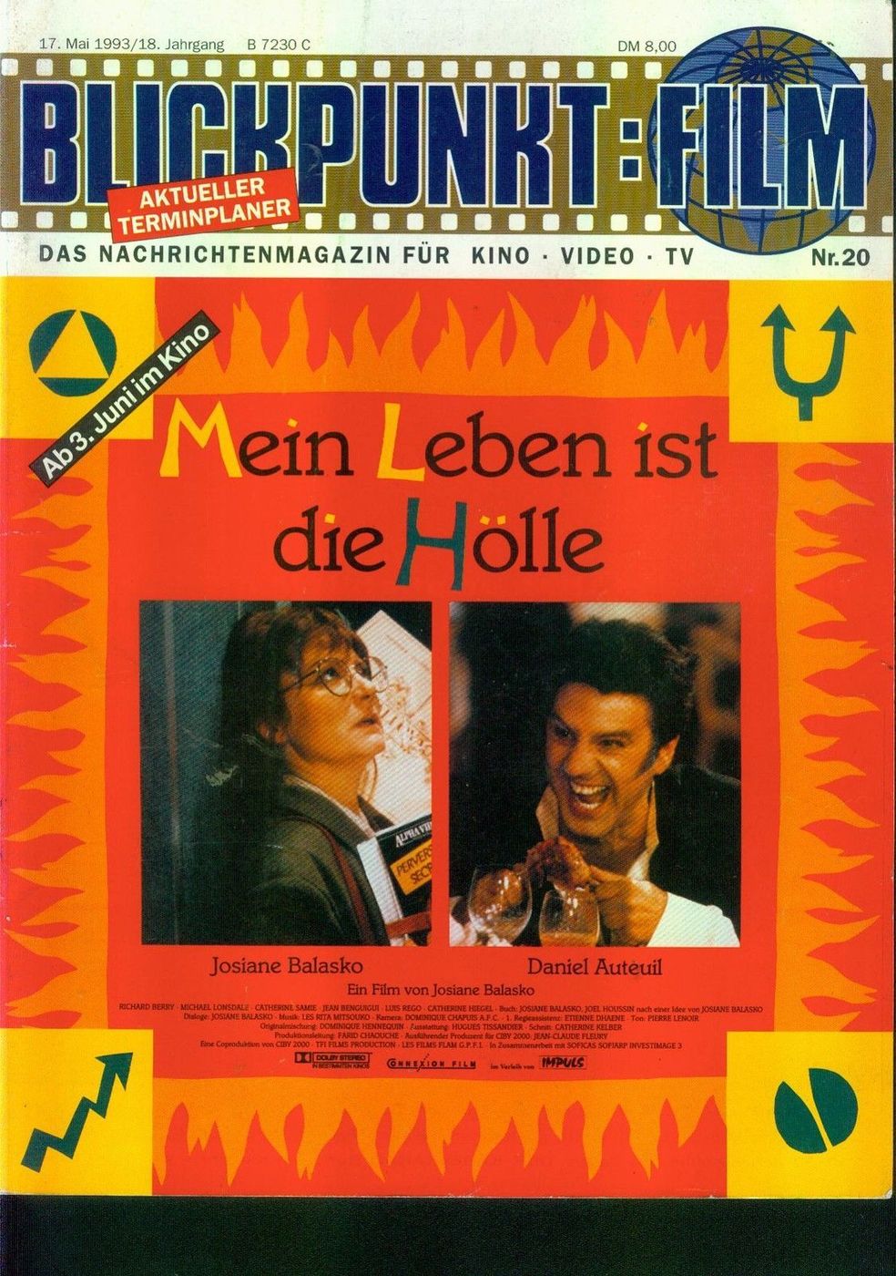 BLICKPUNKT: FILM magazine side cover Issue 20 17 May 1993