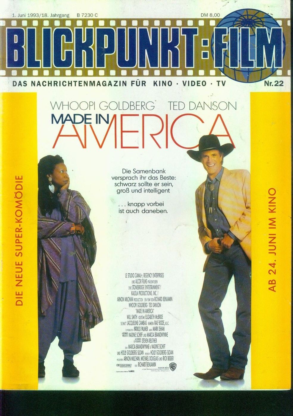 BLICKPUNKT: FILM magazine side cover Issue 22 1 June 1993