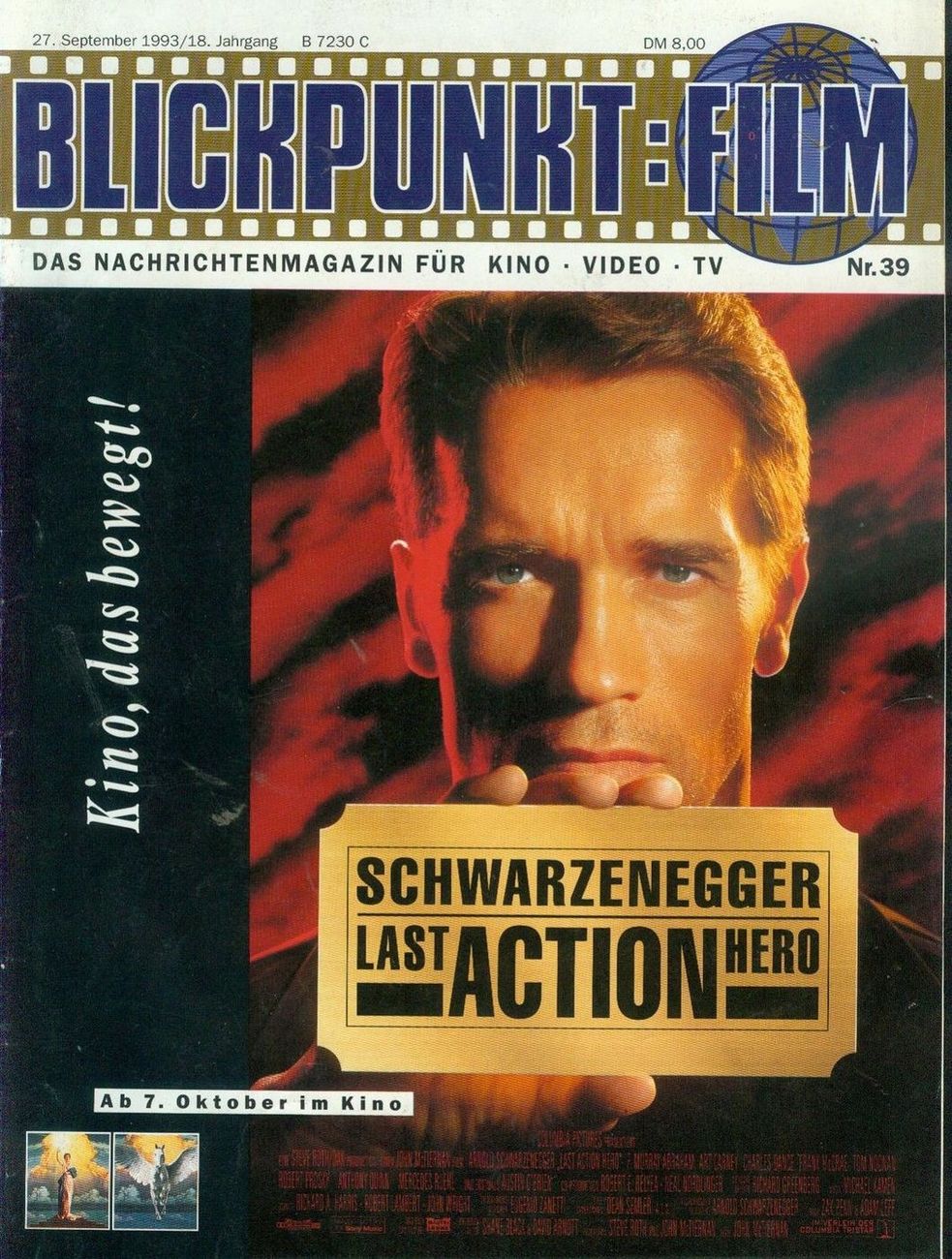 BLICKPUNKT: FILM magazine side cover Issue 39 27 September 1993