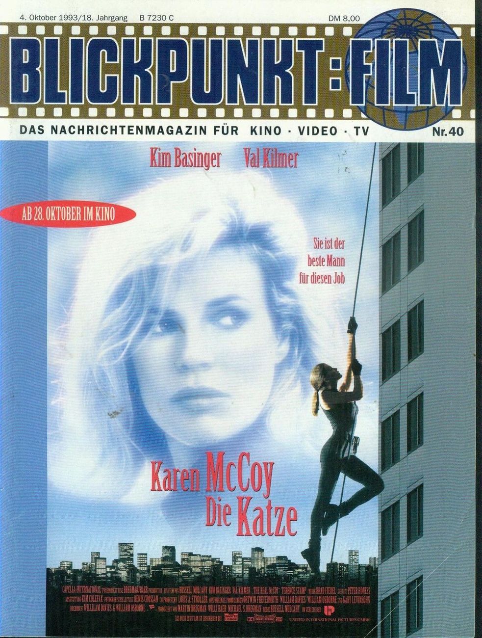 BLICKPUNKT: FILM magazine side cover Issue 40 4 October 1993