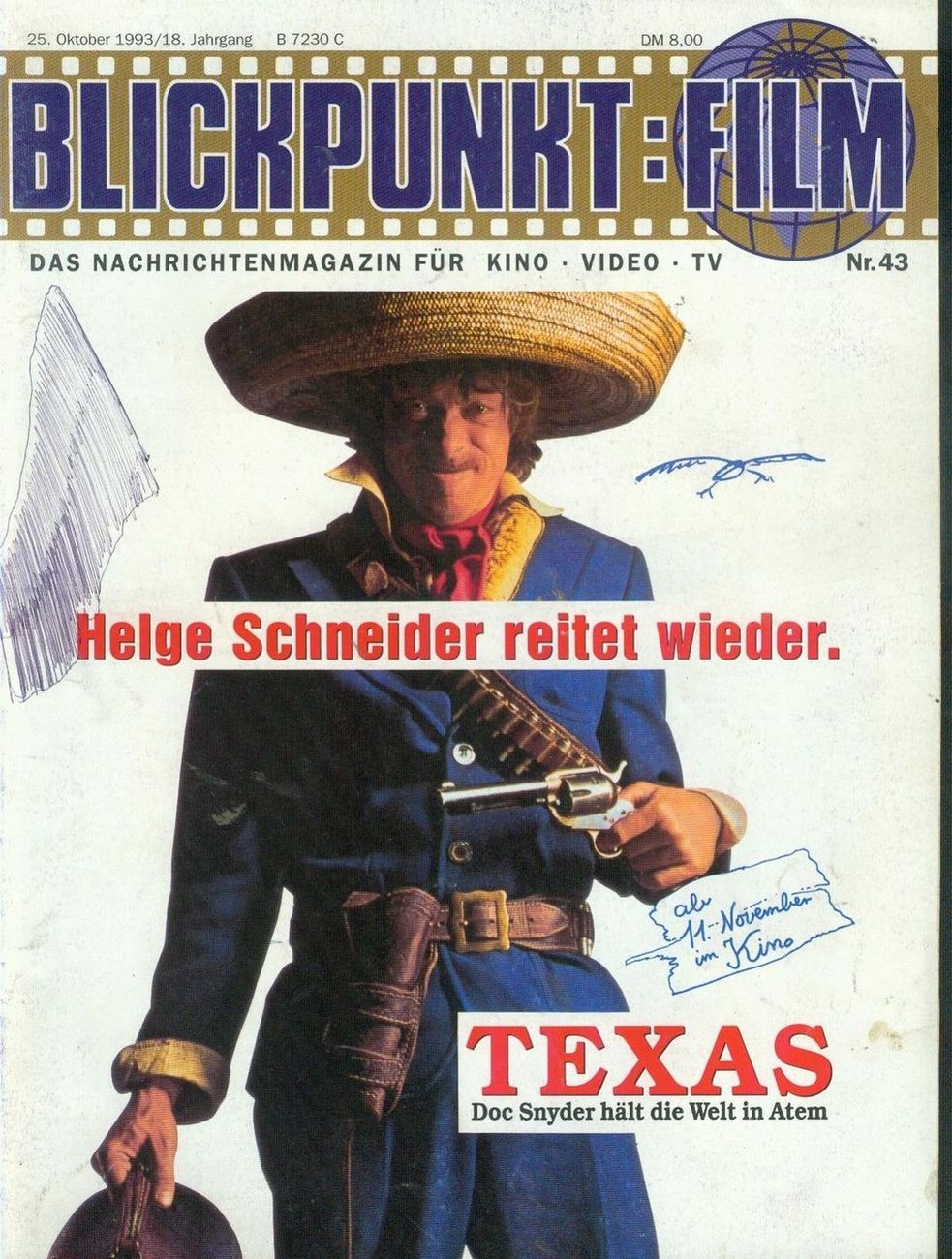 BLICKPUNKT: FILM magazine side cover Issue 43 25 October 1993