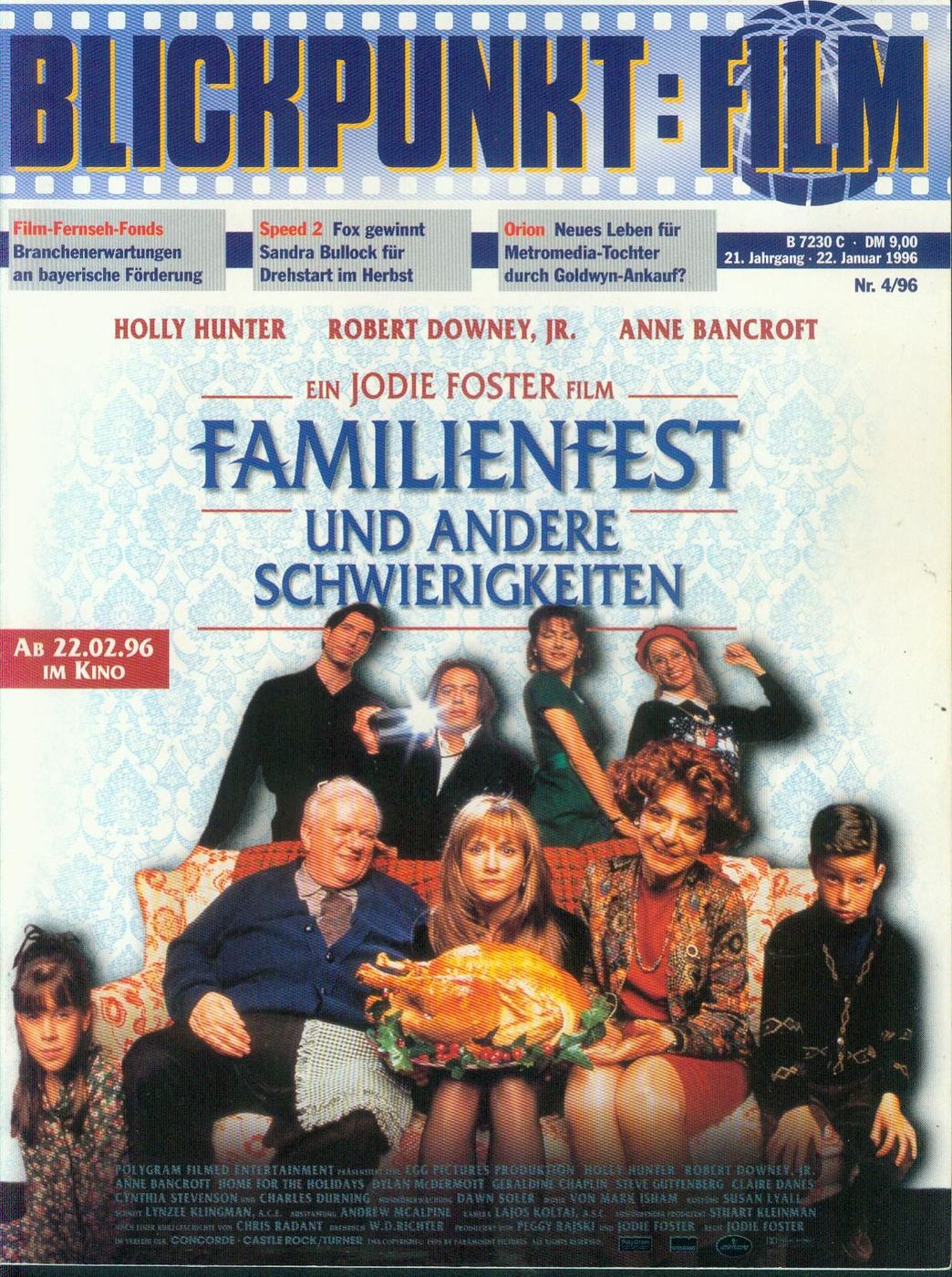 BLICKPUNKT: FILM magazine side cover Issue 4 22 January 1996