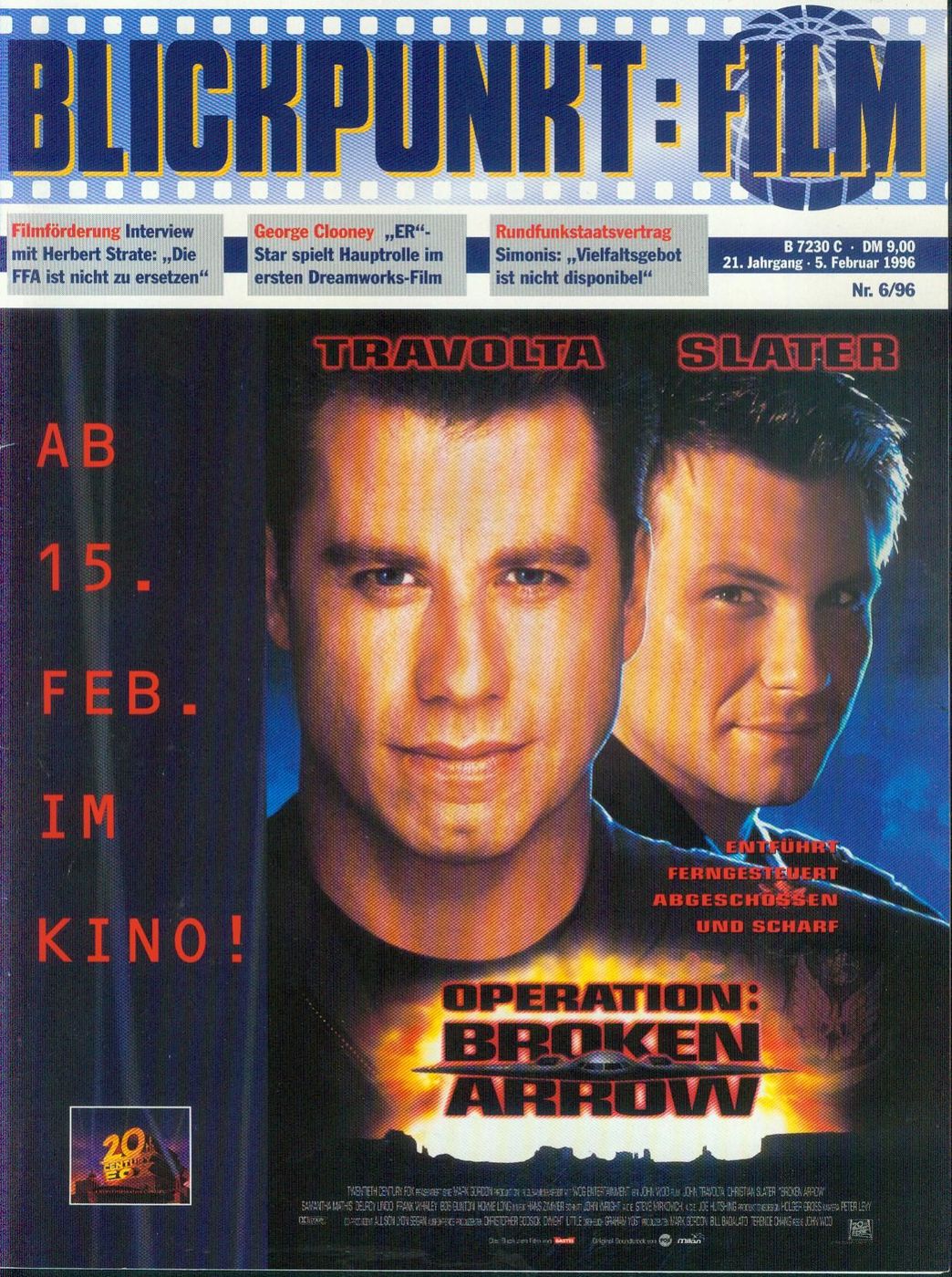 BLICKPUNKT: FILM magazine side cover Issue 6 5 February 1996