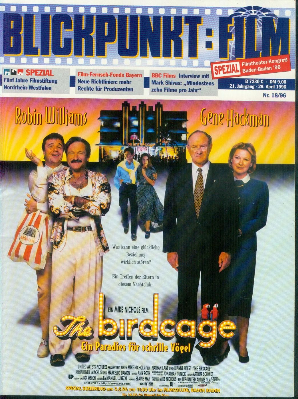 BLICKPUNKT: FILM magazine side cover Issue 18 29 April 1996