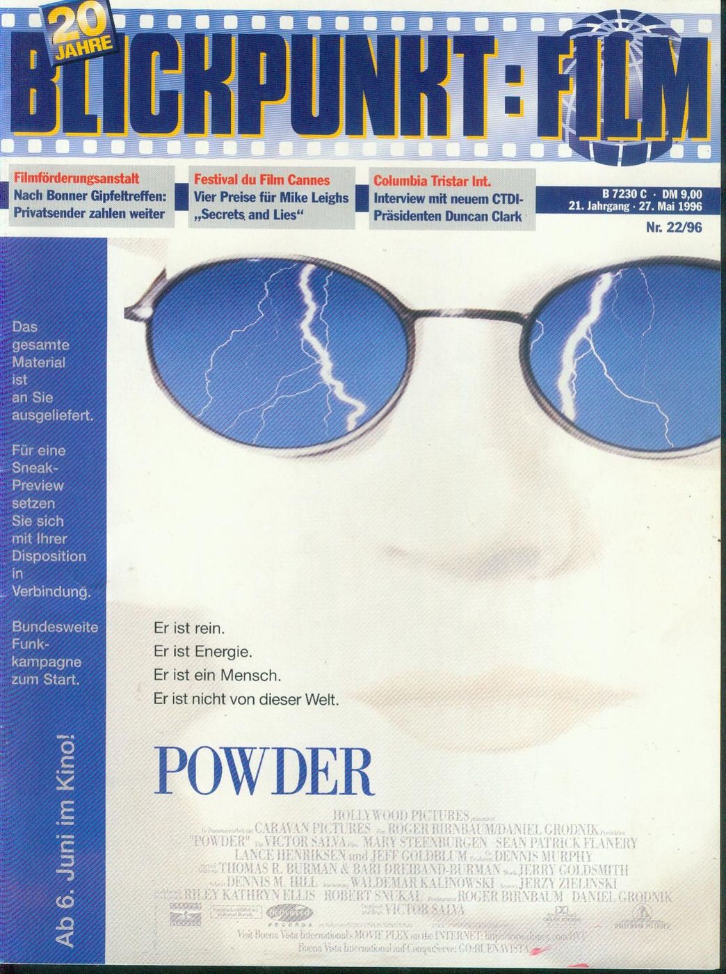 BLICKPUNKT: FILM magazine side cover Issue 22 27 May 1996