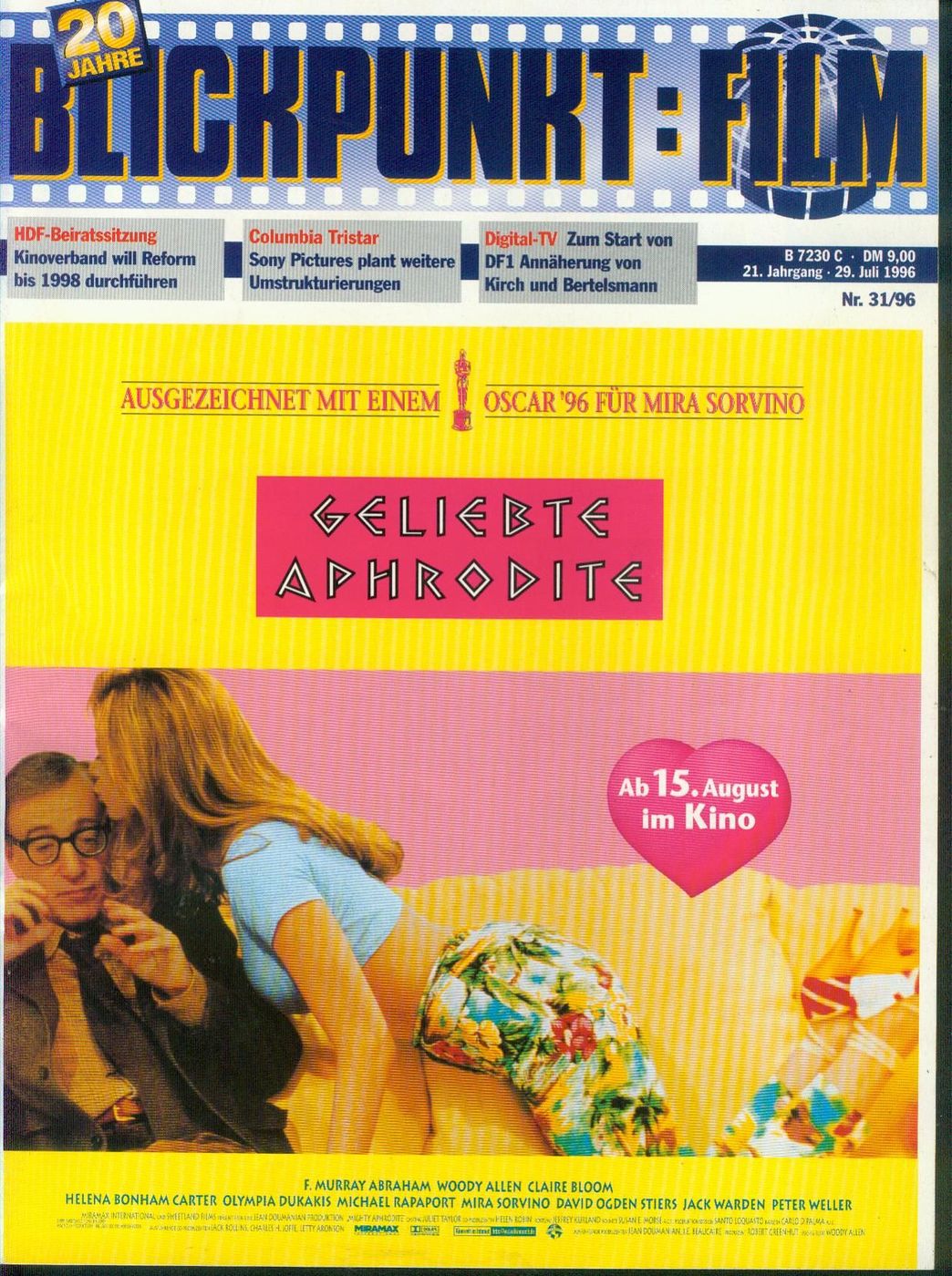 BLICKPUNKT: FILM magazine side cover Issue 31 29 July 1996