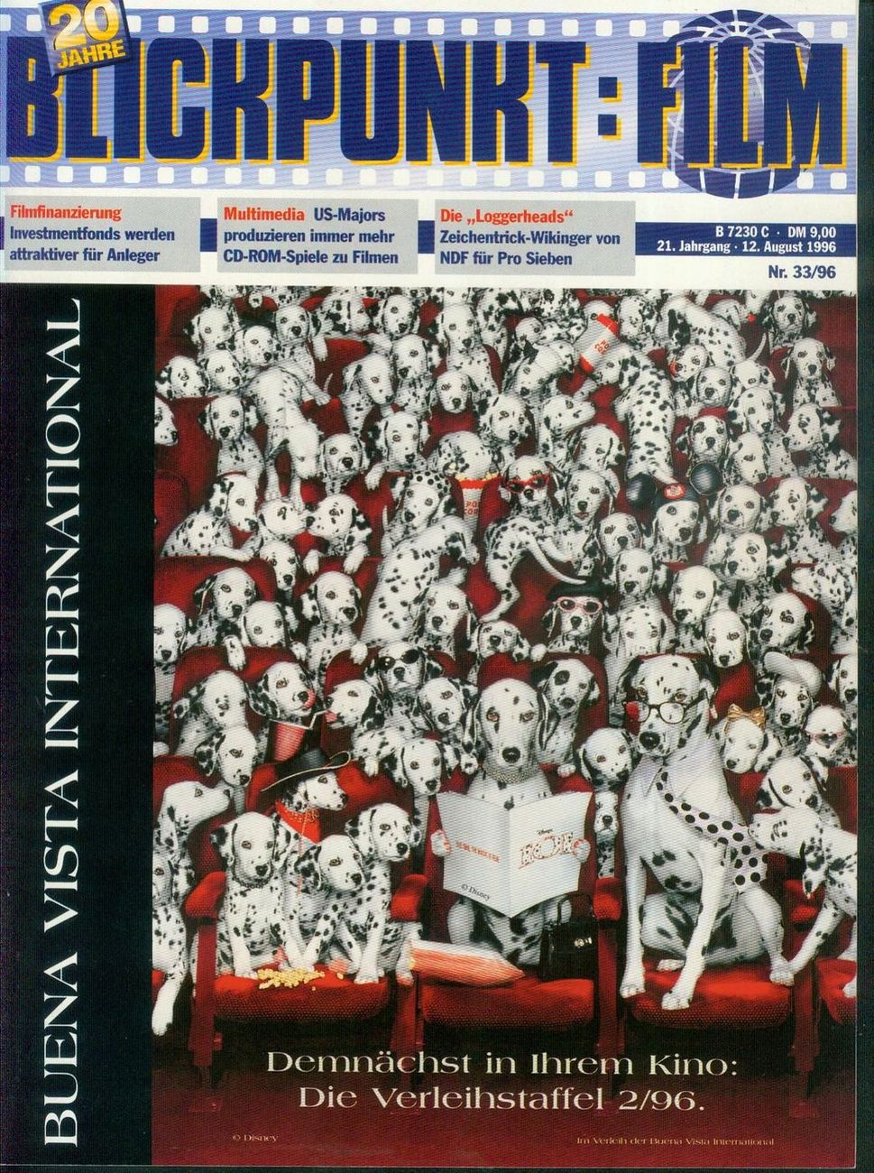 BLICKPUNKT: FILM magazine side cover Issue 33 12 August 1996