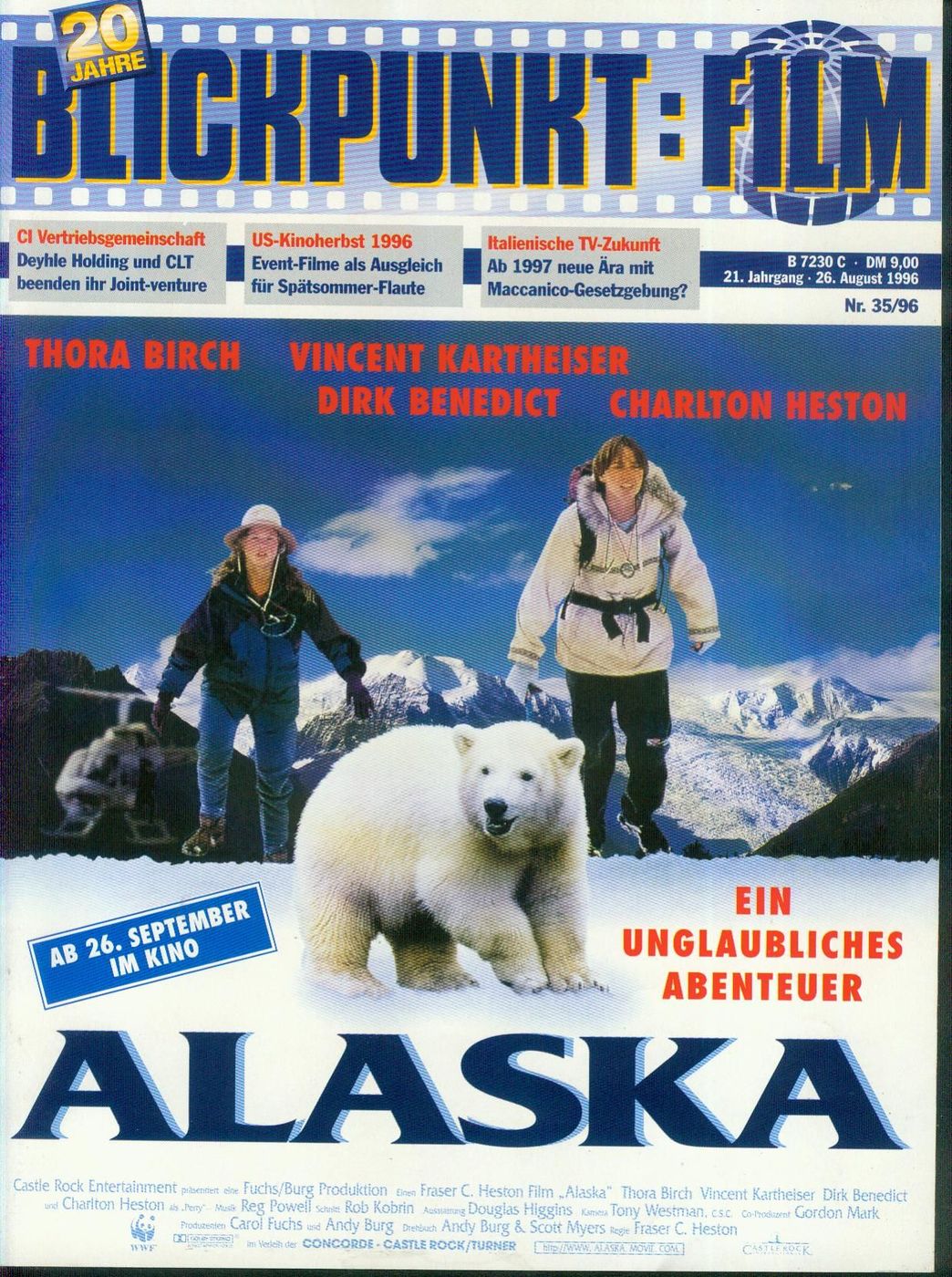 BLICKPUNKT: FILM magazine side cover Issue 35 26 August 1996