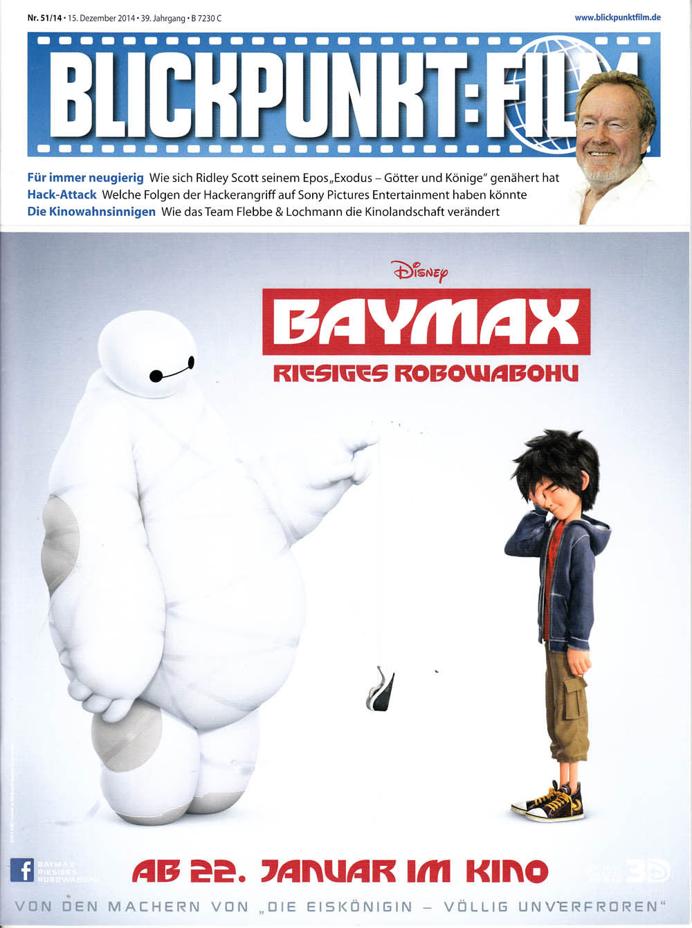 BLICKPUNKT: FILM magazine side cover Issue 51 15 December 2014