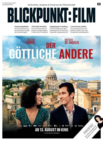 BLICKPUNKT: FILM magazine side cover Issue 33 10 August 2020