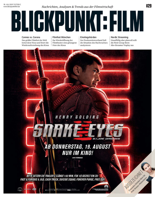 BLICKPUNKT: FILM magazine side cover Issue 29 19 July 2021