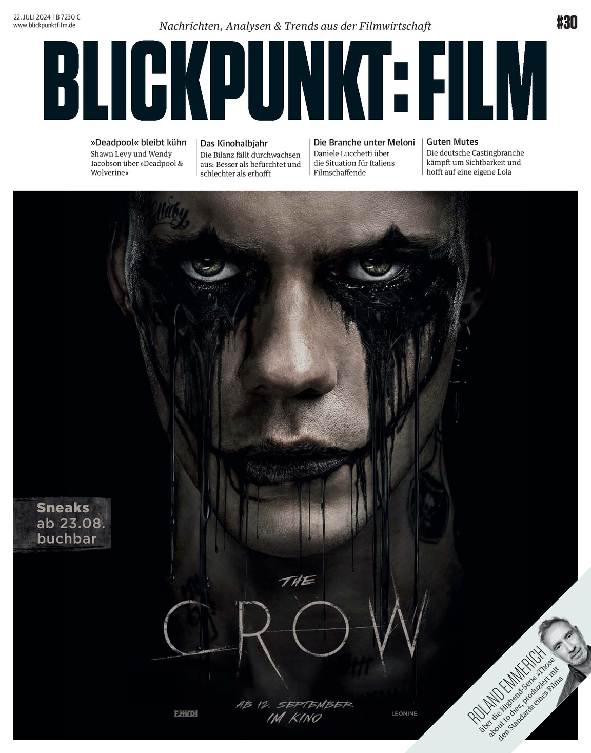 BLICKPUNKT: FILM magazine side cover Issue 30 22 July 2024