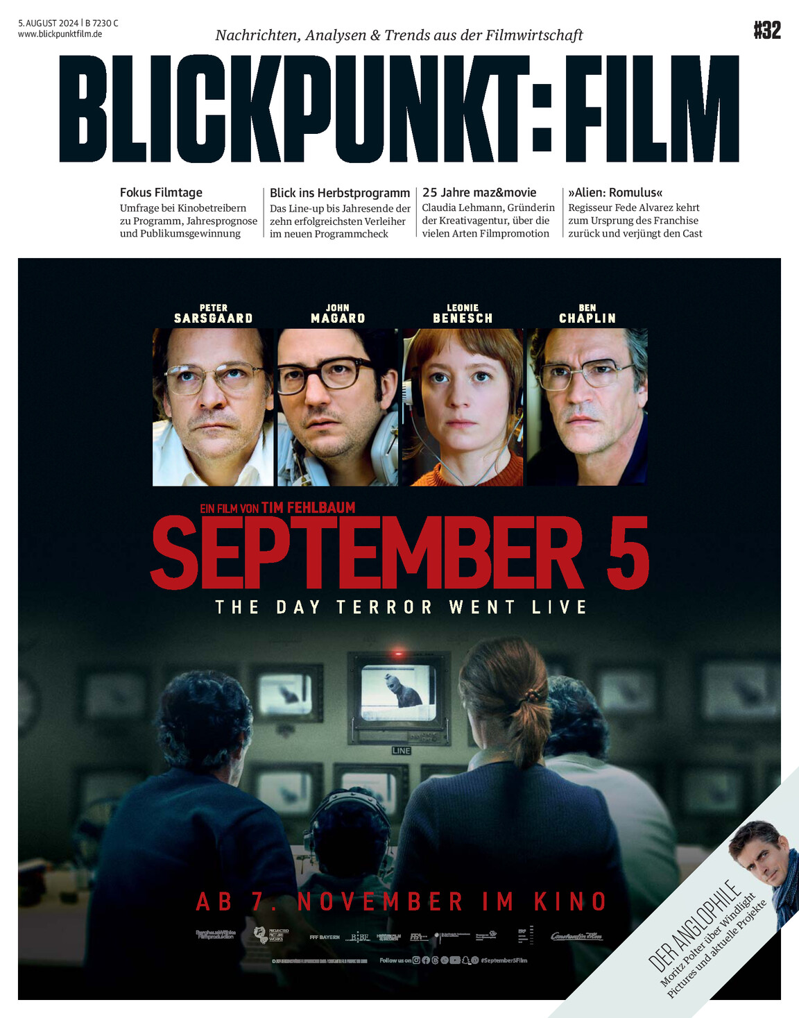 BLICKPUNKT: FILM magazine side cover Issue 32 5 August 2024