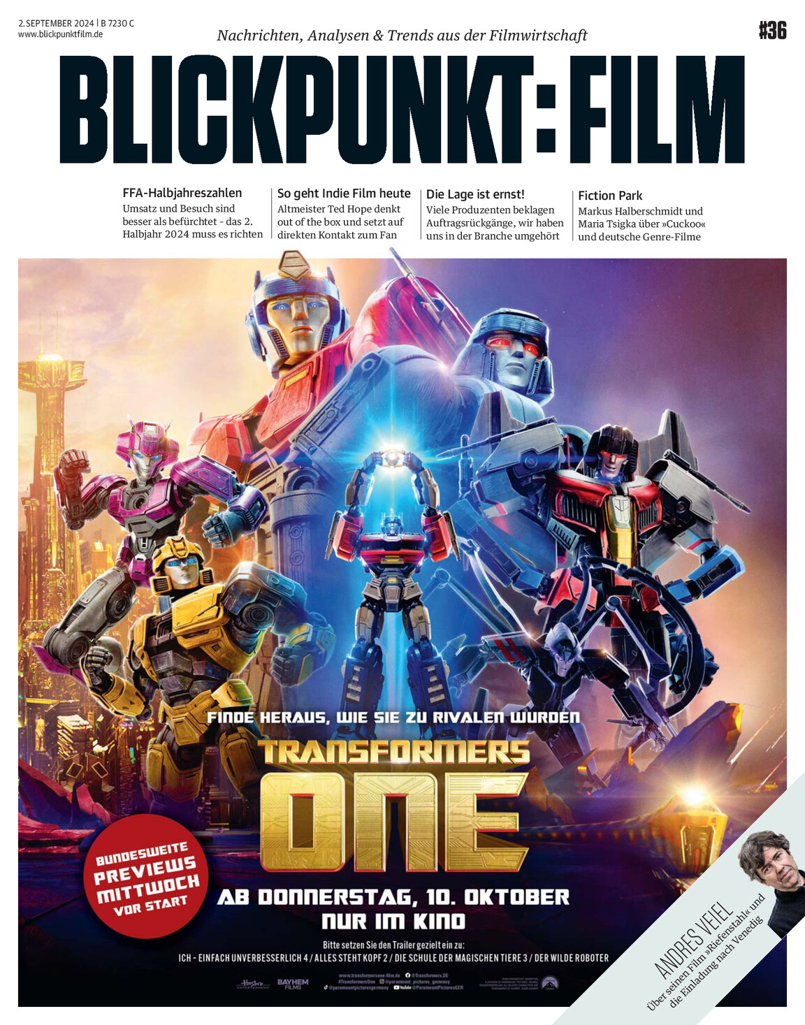 BLICKPUNKT: FILM magazine side cover Issue 36 2 September 2024