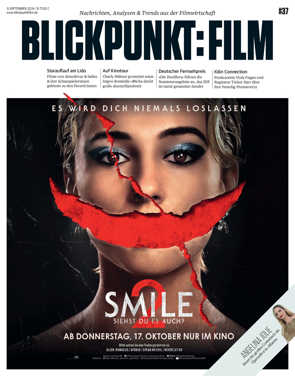BLICKPUNKT: FILM magazine side cover Issue 37 9 September 2024