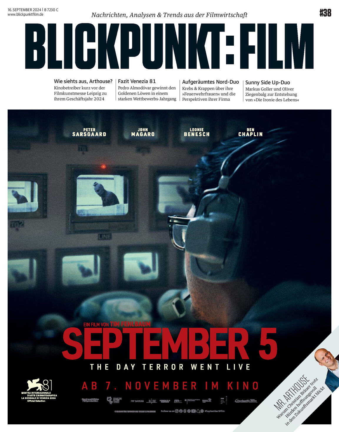 BLICKPUNKT: FILM magazine side cover Issue 38 16 September 2024