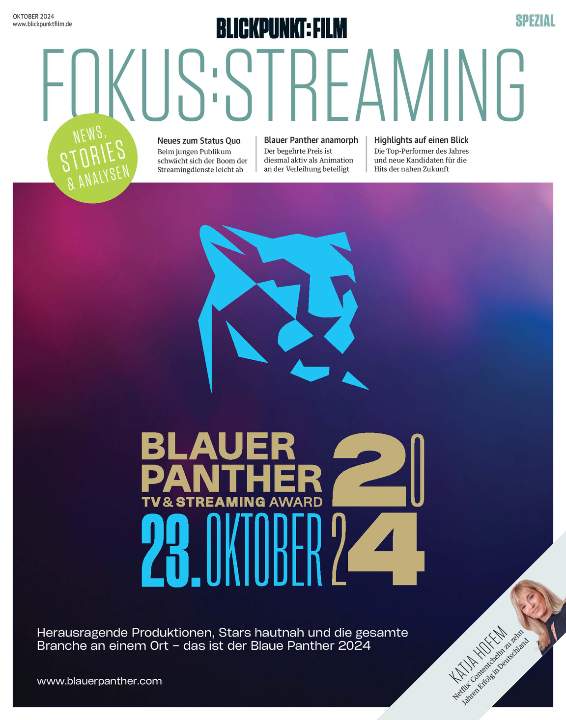 BLICKPUNKT: FILM magazine side cover  Special  October 2024