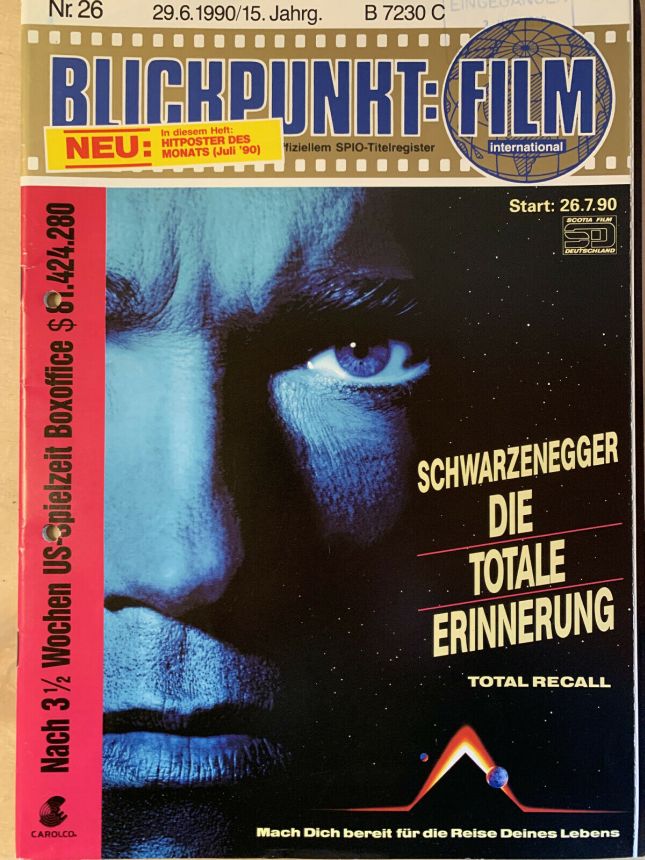 BLICKPUNKT: FILM magazine side cover Issue 26   1990