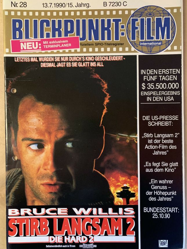 BLICKPUNKT: FILM magazine side cover Issue 28   1990