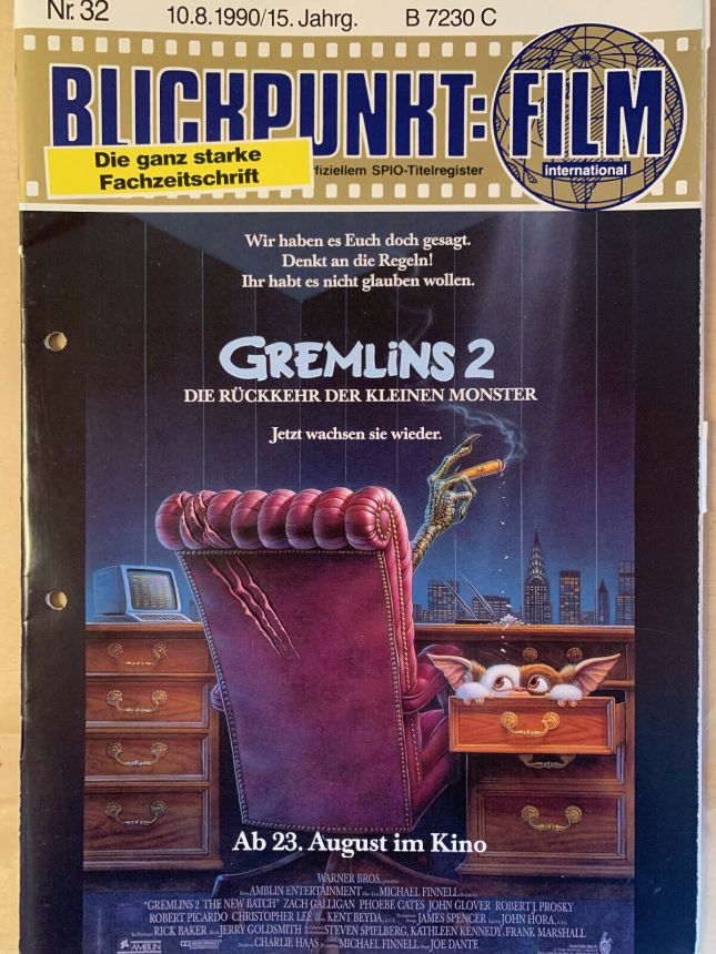 BLICKPUNKT: FILM magazine side cover Issue 32   1990