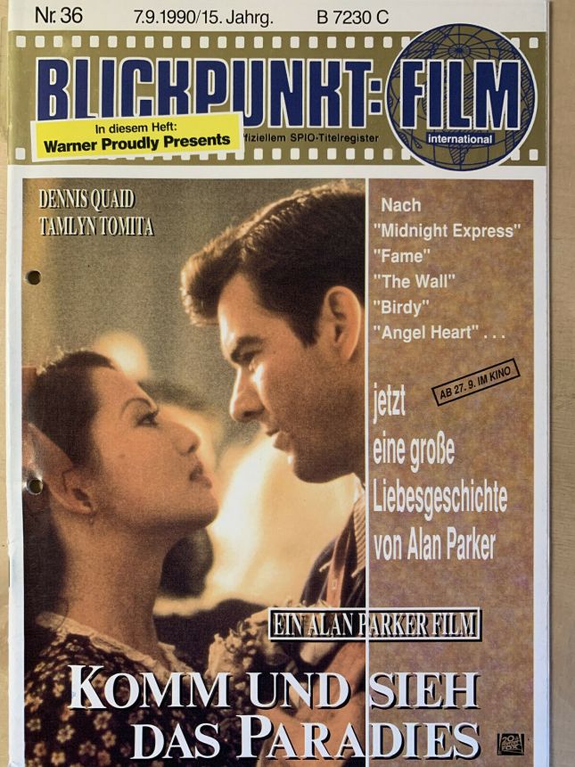 BLICKPUNKT: FILM magazine side cover Issue 36   1990