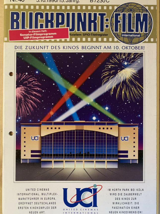 BLICKPUNKT: FILM magazine side cover Issue 40   1990