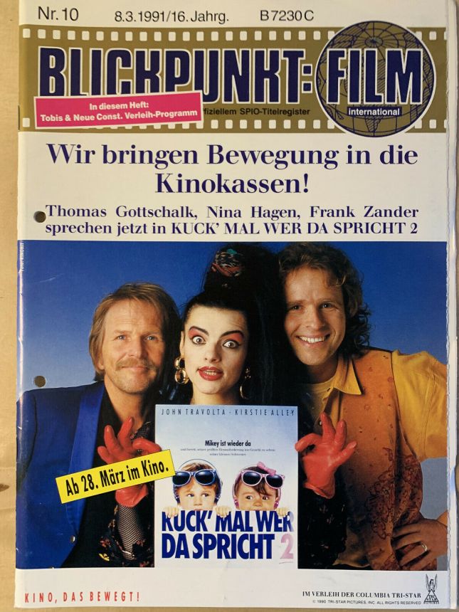 BLICKPUNKT: FILM magazine side cover Issue 10   1991