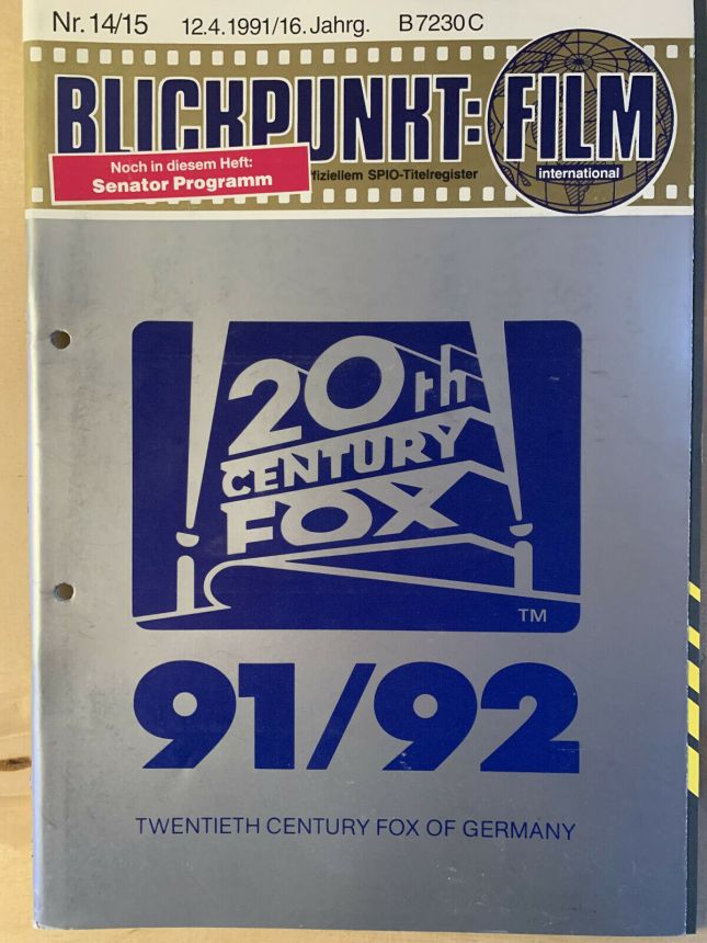 BLICKPUNKT: FILM magazine side cover Issue 14-5   1991