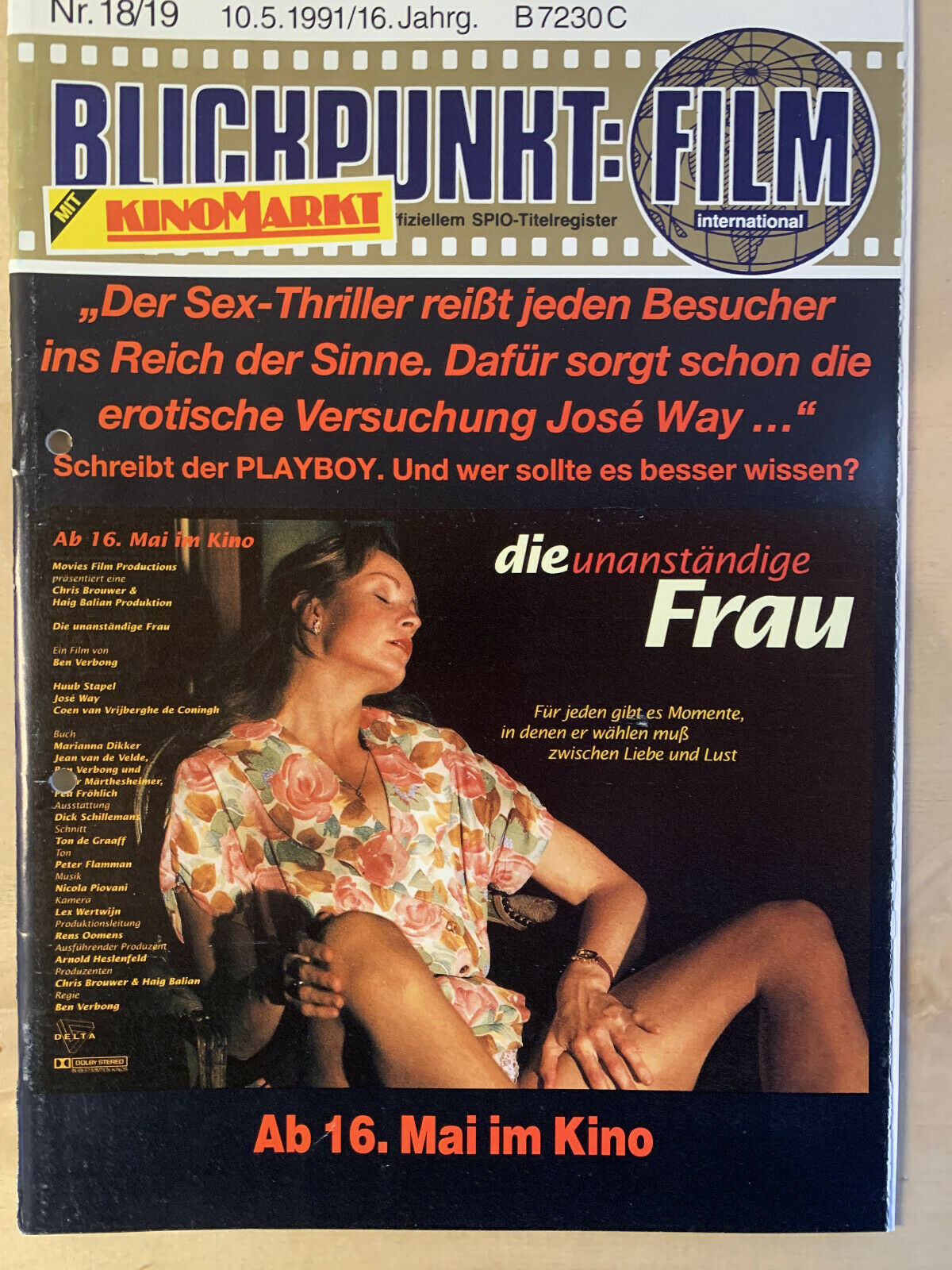 BLICKPUNKT: FILM magazine side cover Issue 18-19   1991