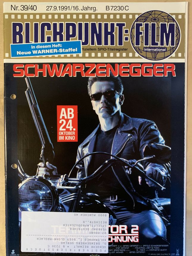 BLICKPUNKT: FILM magazine side cover Issue 39-40   1991