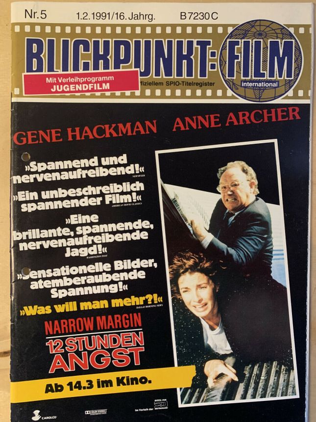 BLICKPUNKT: FILM magazine side cover Issue 5   1991