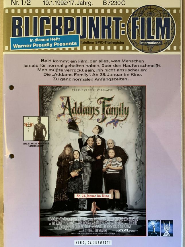 BLICKPUNKT: FILM magazine side cover Issue 1-2   1992