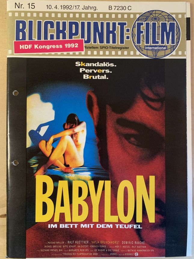 BLICKPUNKT: FILM magazine side cover Issue 15   1992