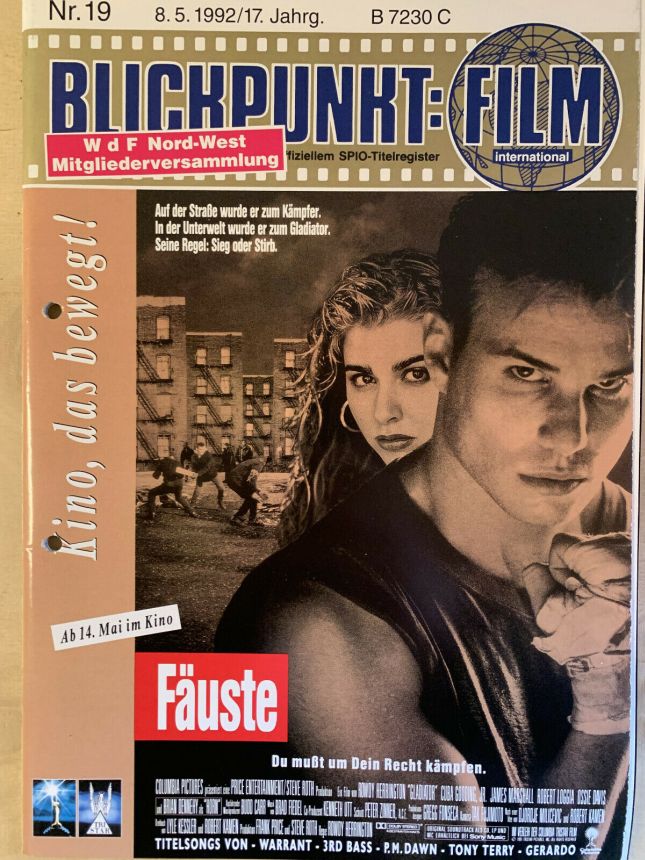 BLICKPUNKT: FILM magazine side cover Issue 19   1992