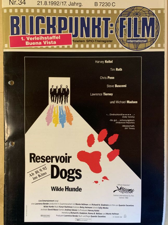 BLICKPUNKT: FILM magazine side cover Issue 34   1992