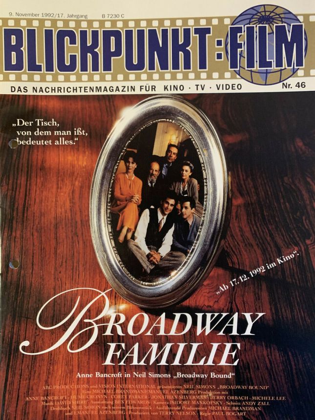 BLICKPUNKT: FILM magazine side cover Issue 46   1992