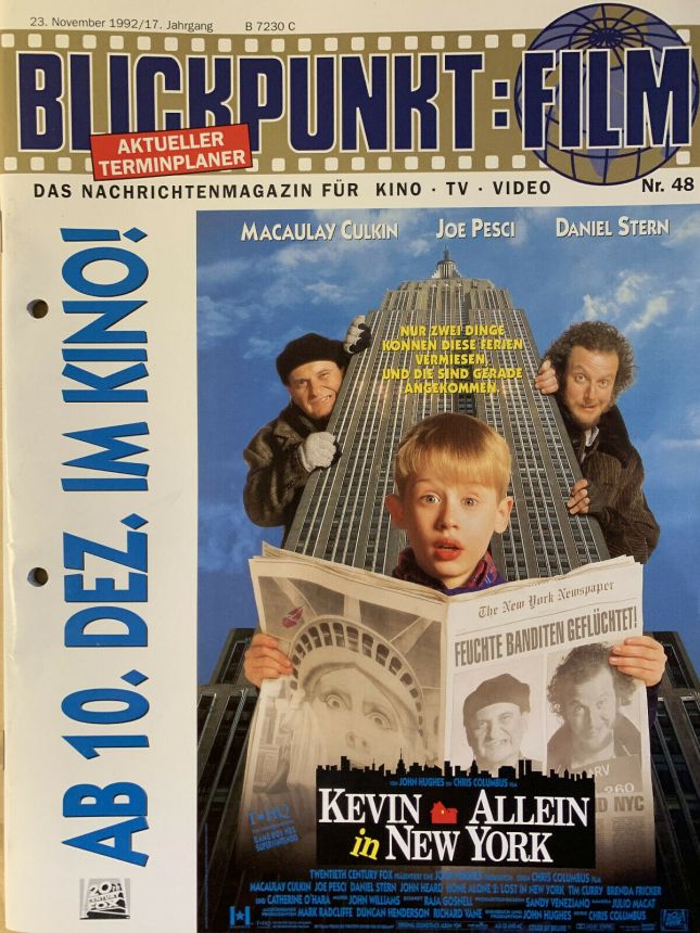 BLICKPUNKT: FILM magazine side cover Issue 48   1992