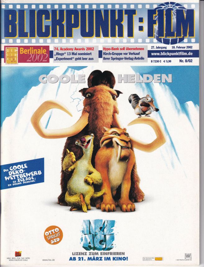BLICKPUNKT: FILM magazine side cover Issue 8 18 February 2002