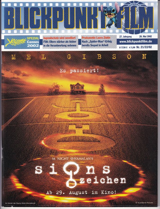 BLICKPUNKT: FILM magazine side cover Issue 21-2 20 May 2002