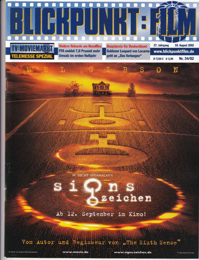 BLICKPUNKT: FILM magazine side cover Issue 34 19 August 2002