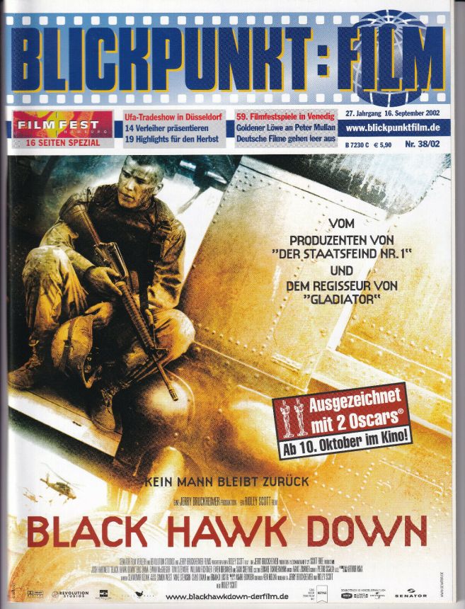 BLICKPUNKT: FILM magazine side cover Issue 38 16 September 2002