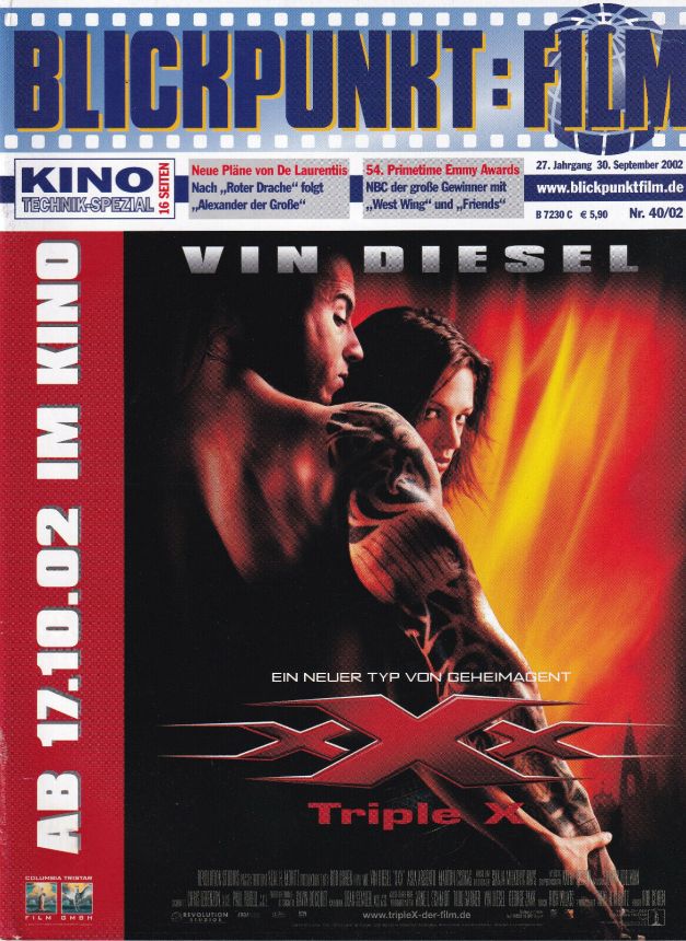 BLICKPUNKT: FILM magazine side cover Issue 40 30 September 2002