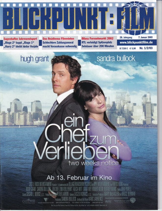 BLICKPUNKT: FILM magazine side cover Issue 1-2 7 January 2003