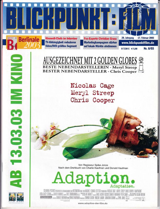 BLICKPUNKT: FILM magazine side cover Issue 8 17 February 2003