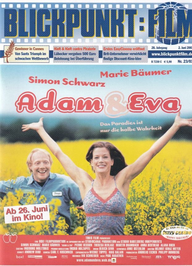 BLICKPUNKT: FILM magazine side cover Issue 23 2 June 2003