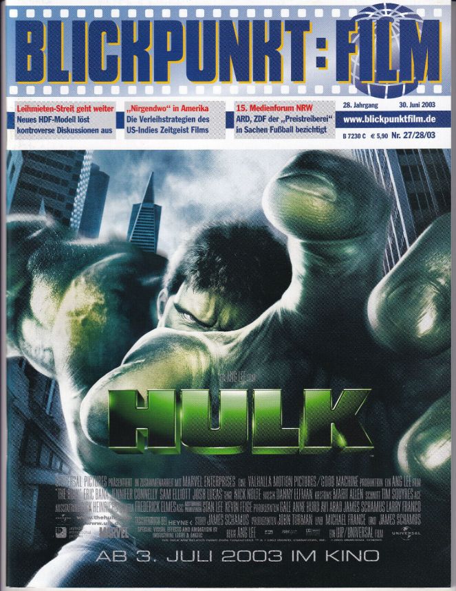 BLICKPUNKT: FILM magazine side cover Issue 27-8 30 June 2003